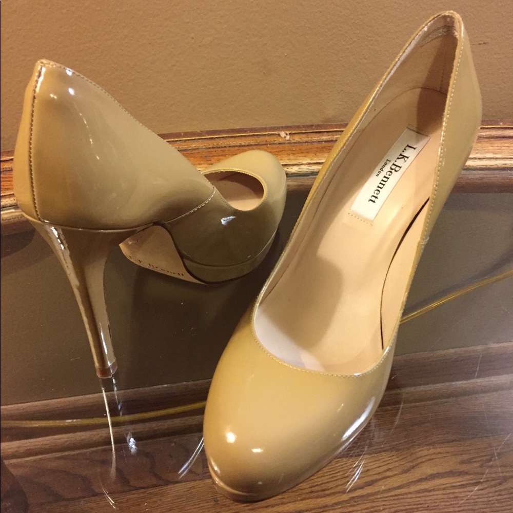 L.K. Bennett Nude/Beige Sledge Pumps, US 7, UK 37